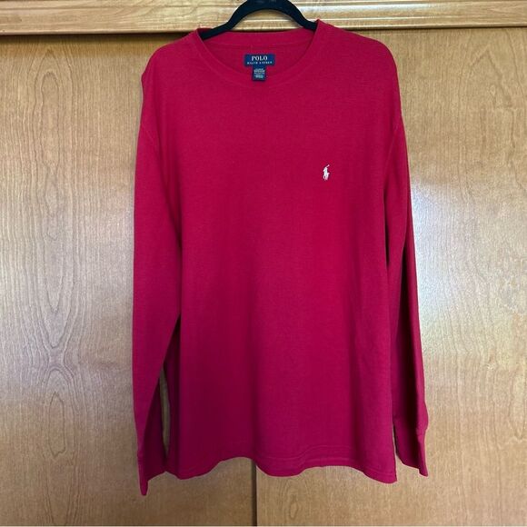 Polo Ralph Lauren Sleepwear Long Sleeve Waffle Knit Thermal in Red Size 2XL - Picture 1 of 7